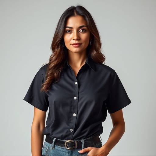 Foto de Ana Carolina, designer de moda da Camisaria Elegância Brasileira.